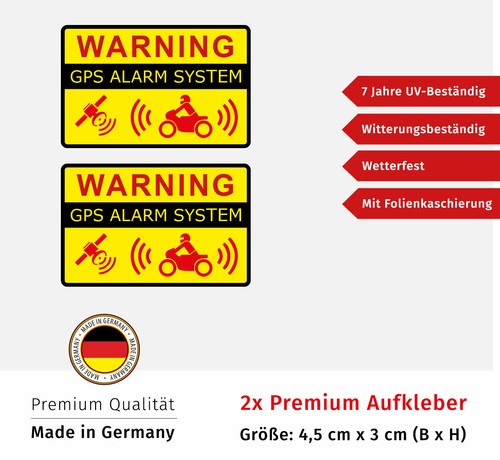 Adesivi moto warning - 2x, gps